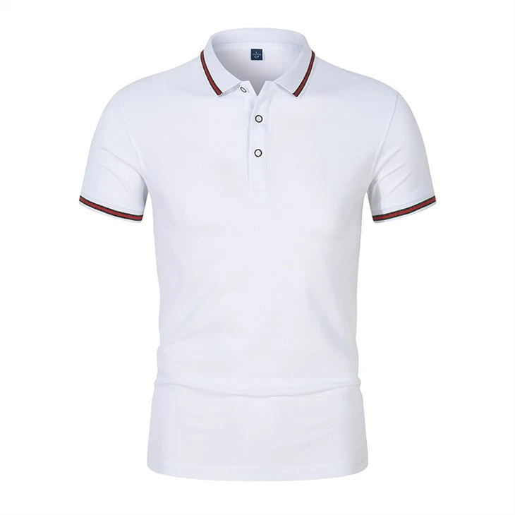 Kortærmet Casual Slim ensfarvet poloshirt Krympesikker Hurtigtørrende udendørs fritids-poloskjorte